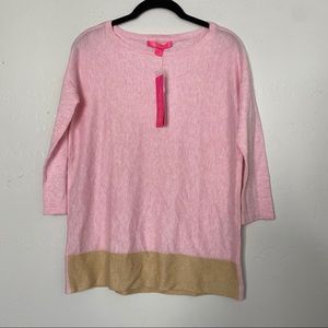 Lily Pulitzer Pink Sandbar Color Block Sweater NWT